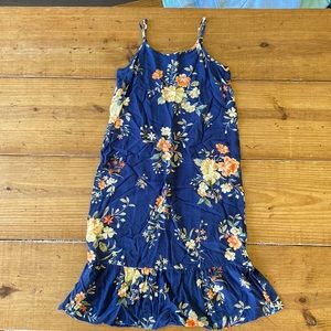 Girls Old Navy Size 10/12 Navy floral dress with adjustable straps